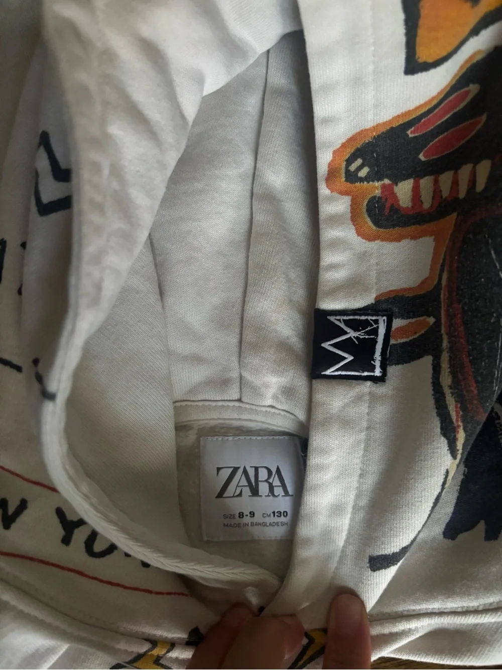 Zara Basquiat Hoodie with Black & Orange Prints
